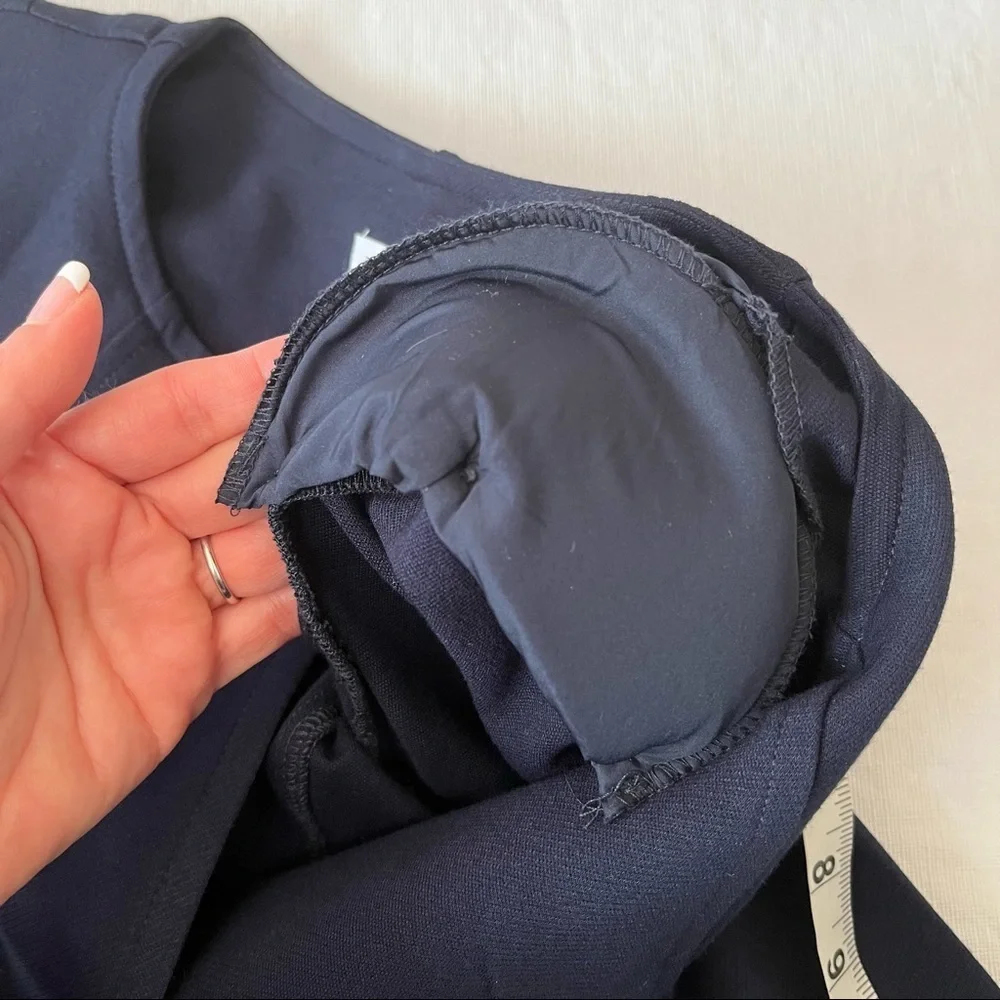 CAbi Navy Lido Ponte Knit Long Blazer Jacket 5093